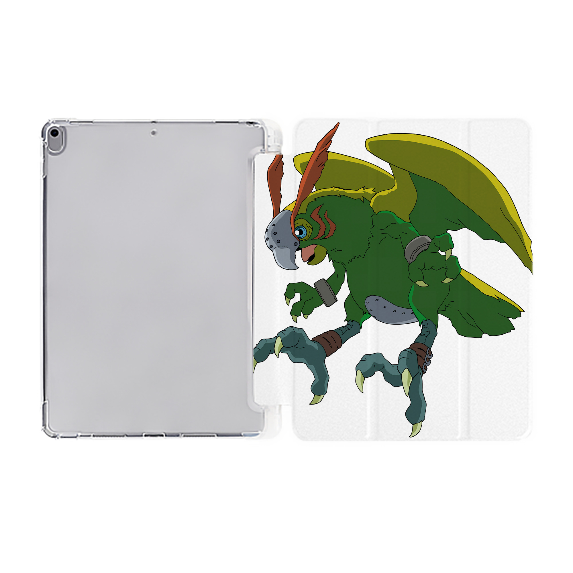（画像用） Digimon デジタルモンスター/デジモン IPad ケース ペン収納付き 三つ折りスタンド PUレザー×シリコン 対応機種9.5/10.5/10.9インチ